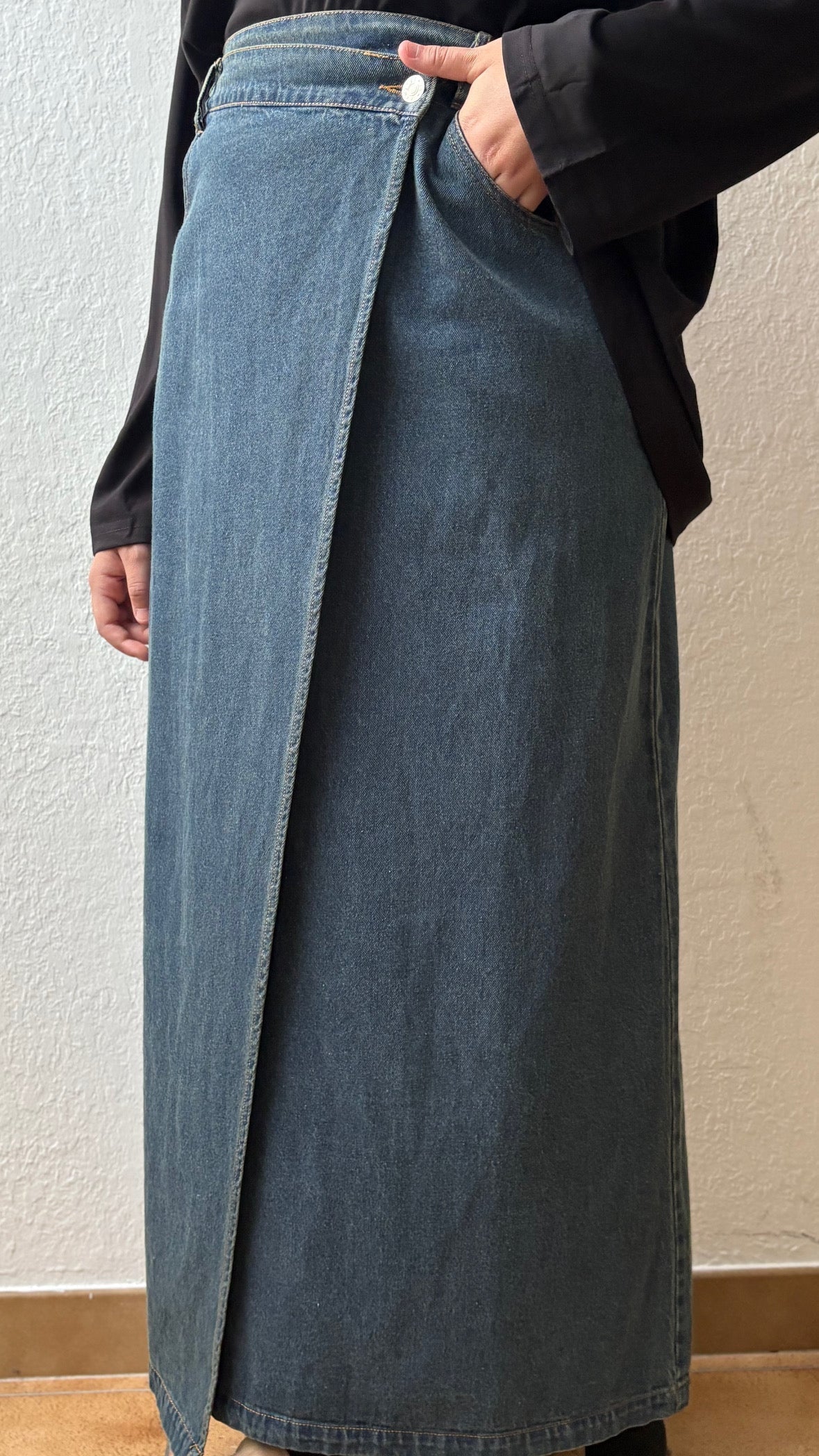 Gonna in denim avvolgente