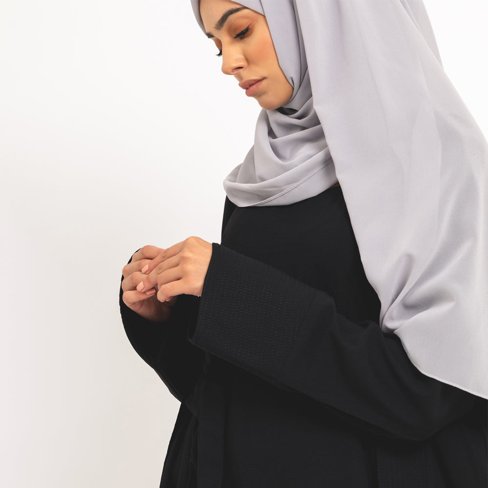 Kimono formale nero in due pezzi con abito sottoveste