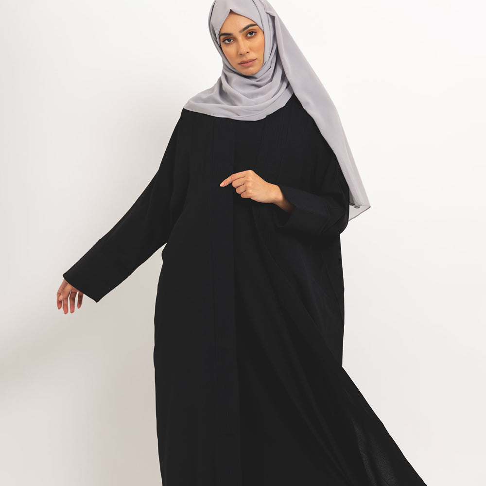 Kimono formale nero in due pezzi con abito sottoveste