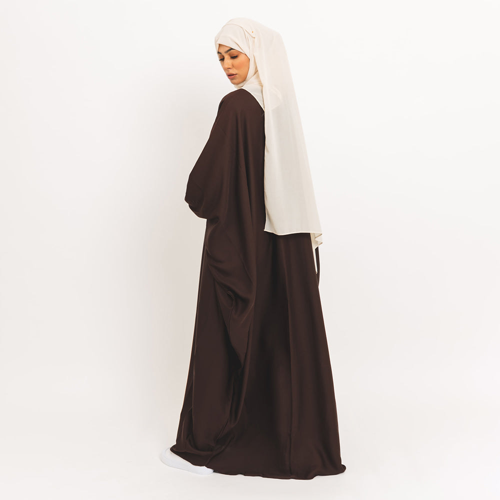 Abaya a farfalla marrone, colore caffè