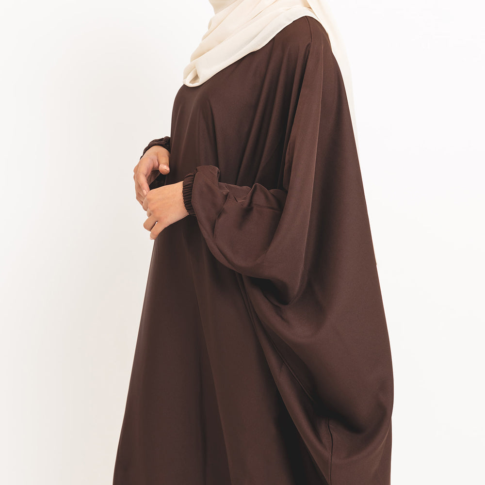 Abaya a farfalla marrone, colore caffè