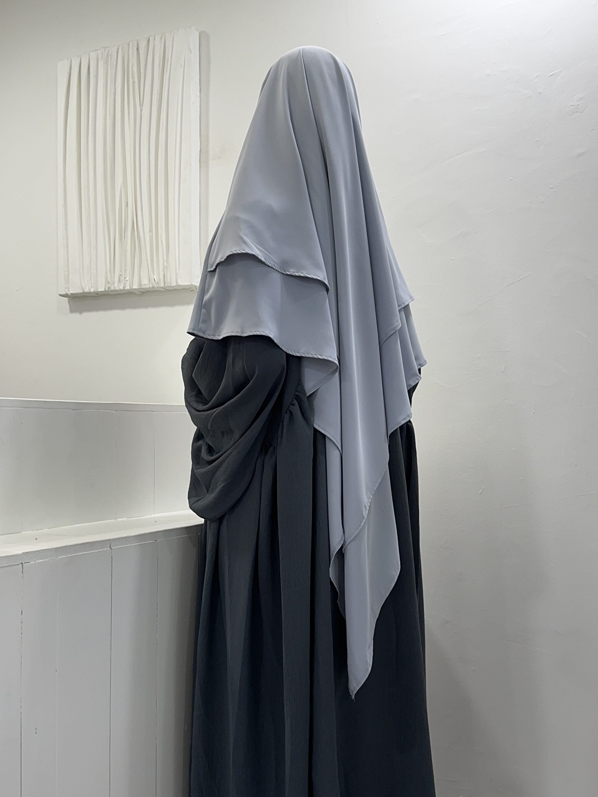 Khimar 2 Veli in seta di Medina (qualità premium)