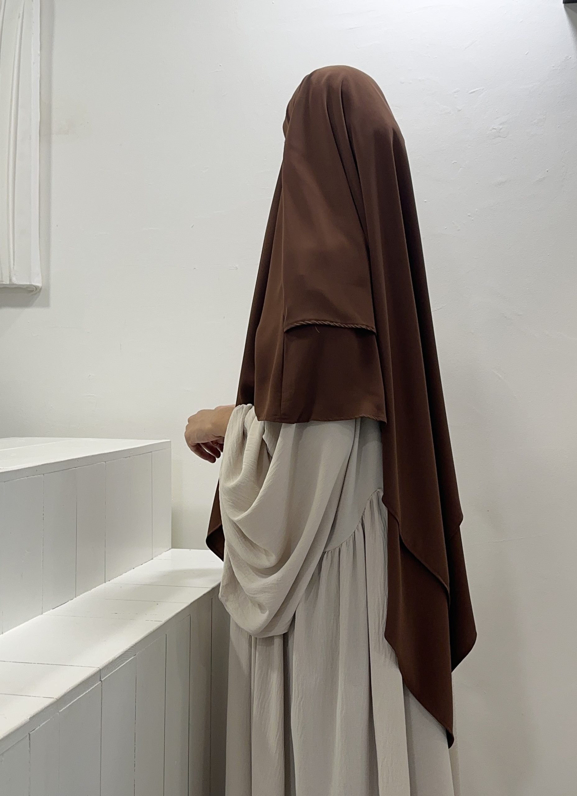 Khimar 2 Veli in seta di Medina (qualità premium)