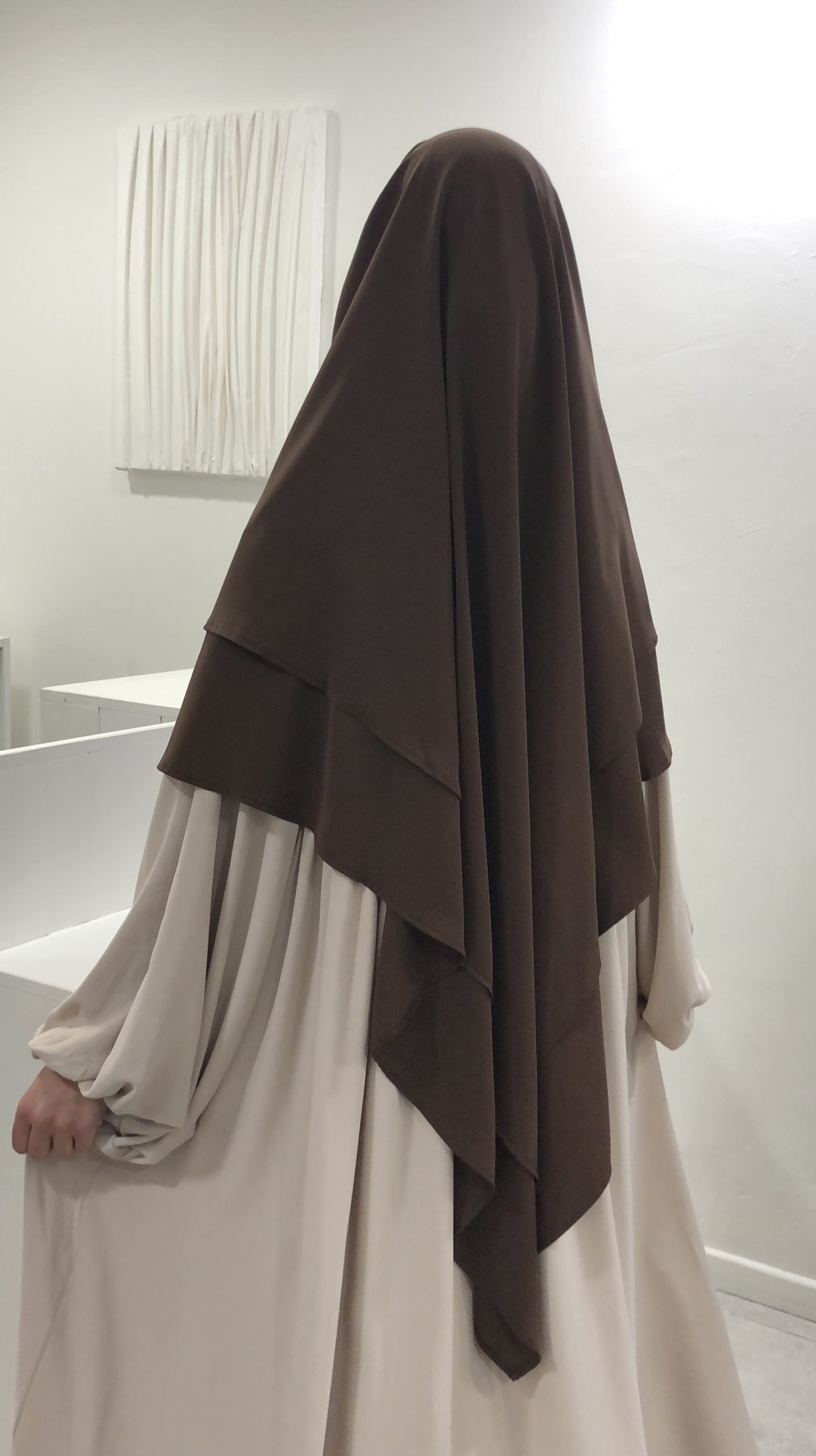 Khimar 2 Veli in seta di Medina (qualità premium)