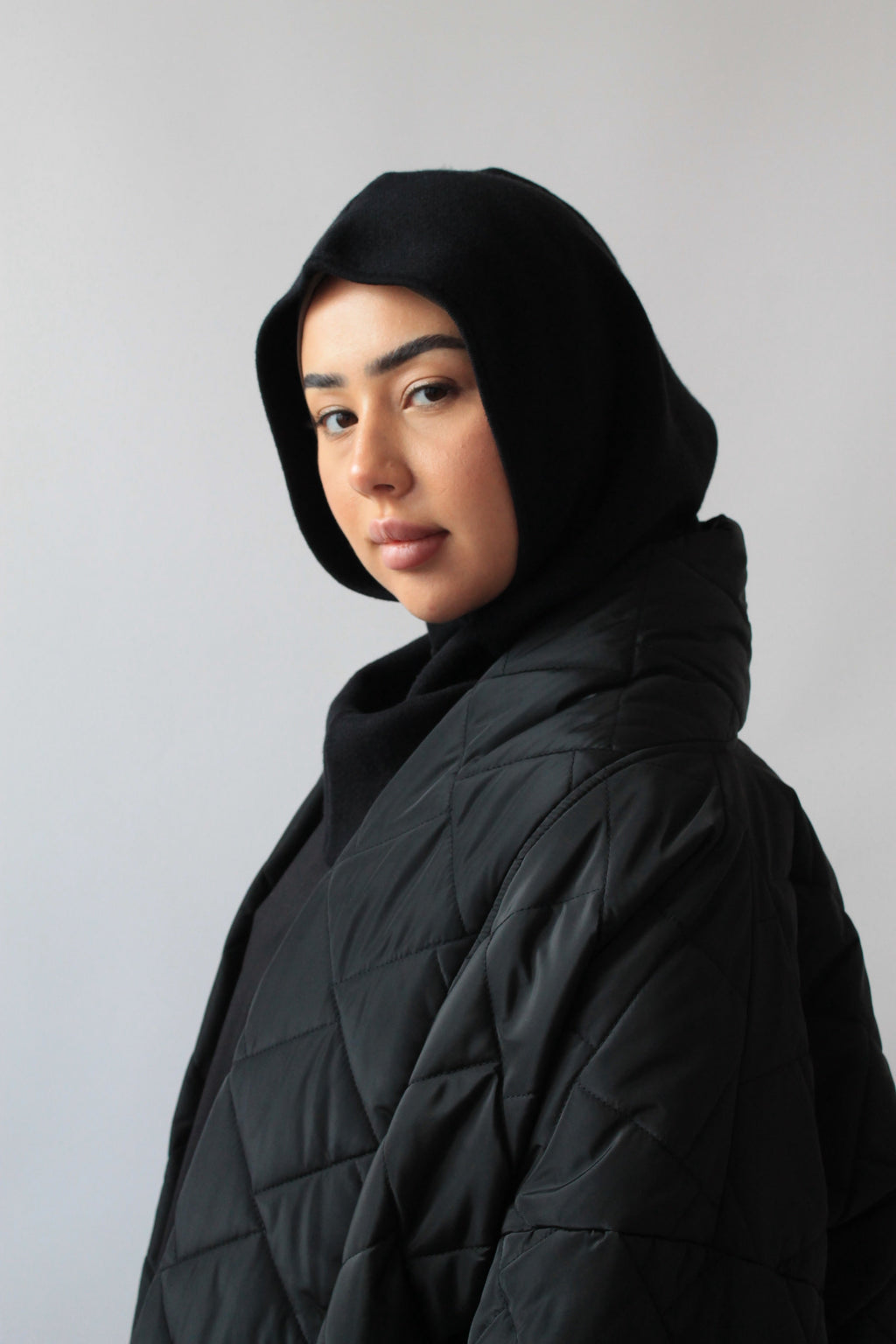 Passamontagna nero a maglia fine