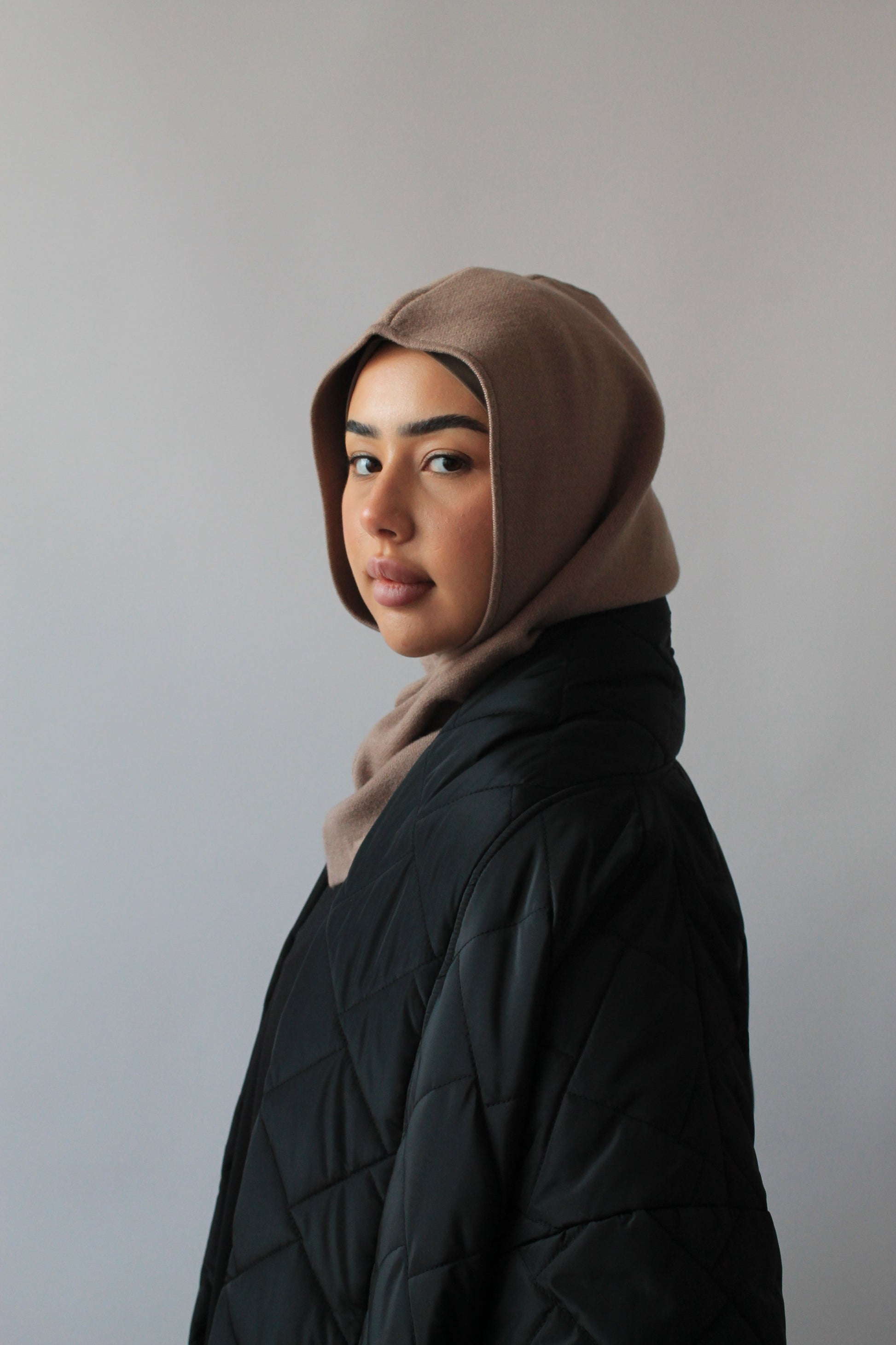 Passamontagna a maglia fine, tortora